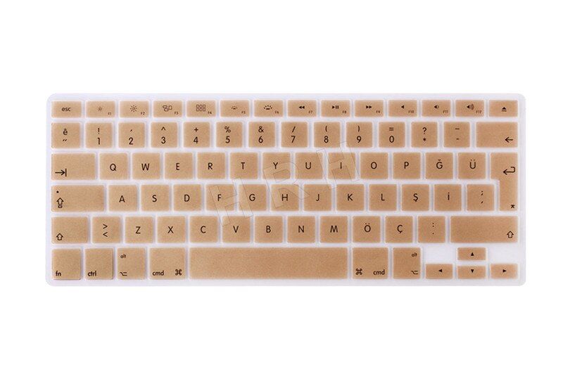 HRH Waterproof Ultra-thin Turkish Language Silicone Keyboard Cover Keypad Skins For Macbook Pro Retina Air 13 15 17 EU Layout