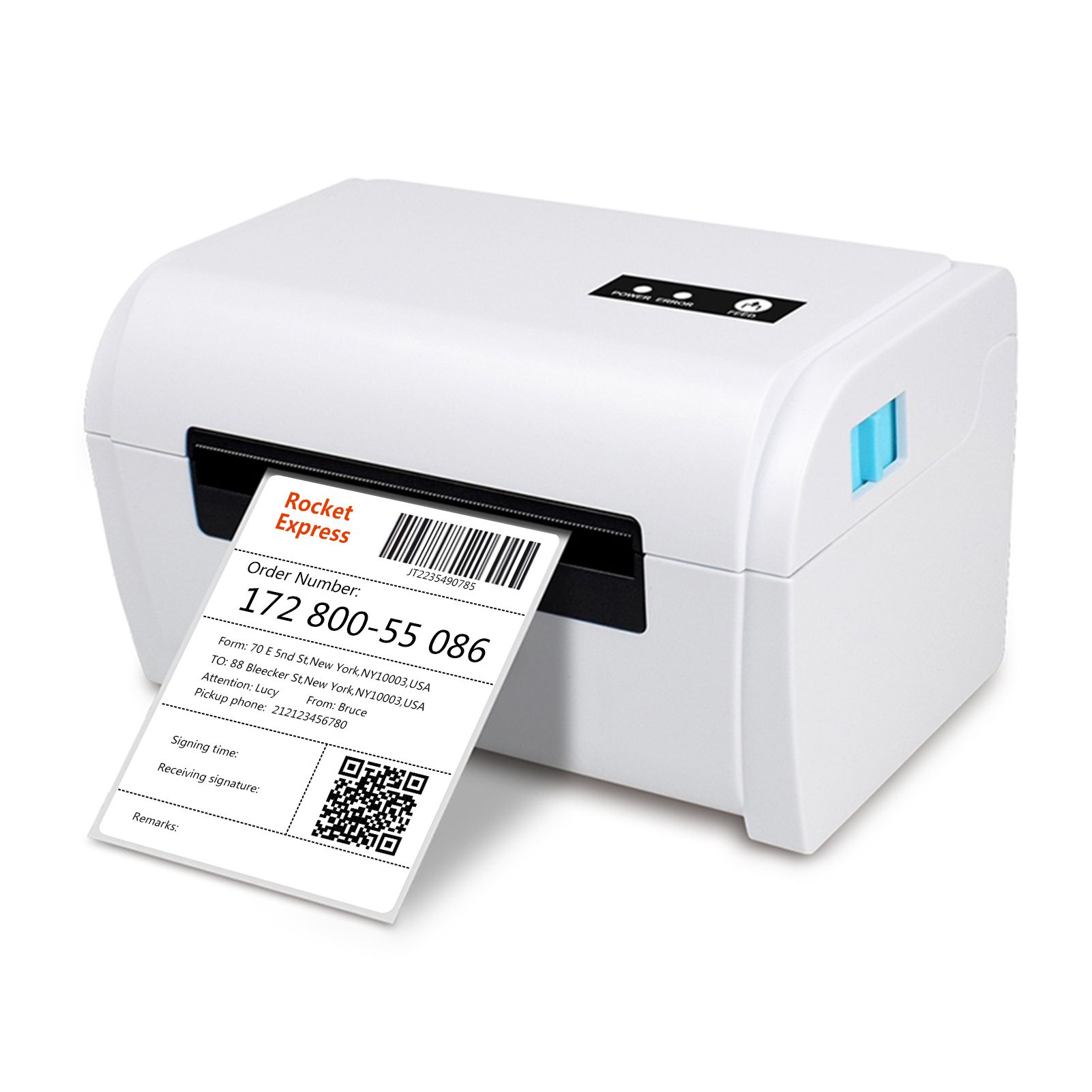 Aibecy Thermal Label Printer High Speed Shipping Label Printer USB BT Connection Support 40-110mm Paper Width Compatible with Windows for Supermarket Store Restaurant Logistic