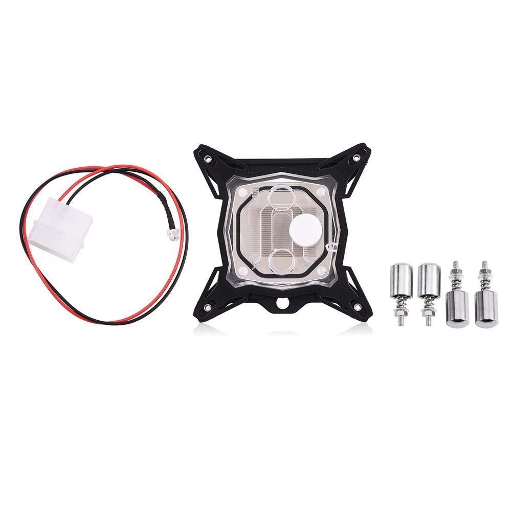 CPU Water Block,Universal 0.3mm Mini Computer CPU Cooling Water Block Liquid Cooling Systems, Cooler Kit Red Copper Base