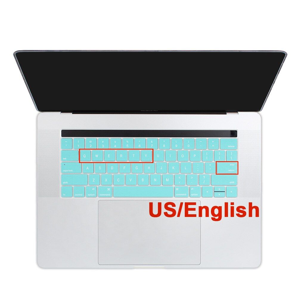 US English Caps Key Hole Soft Silicone Rubber Keyboard Cover For 2018 Macbook Pro 13 15 Touch Bar A1706 A1989 A1707 A1990