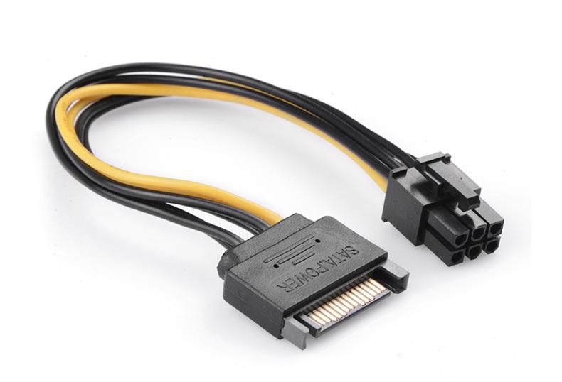 PCI 6 Pin to Sata Power Cable