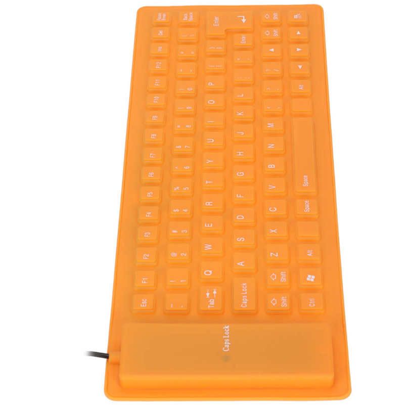 Rollable Keyboard Soft Comfortable Lightweight Portable USB Wired Various Colors Silicone for PC Notebook