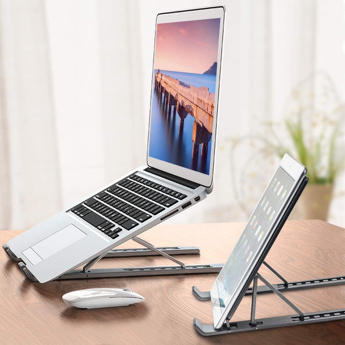 Laptop Stand Adjustable Aluminum Alloy Foldable Stand for 10-17 inch Tablets Notebook Laptop
