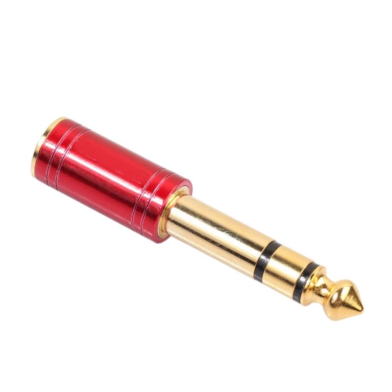 6.5mm 6.35mm 1/4inch Male to 3.5mm 1/8inch Female Jack Stereo Headphone AUX Cable Audio Adapter Plug For Guitar Plug Amplifier Jack Mix Earphones Speaker Handset MIC (Red)