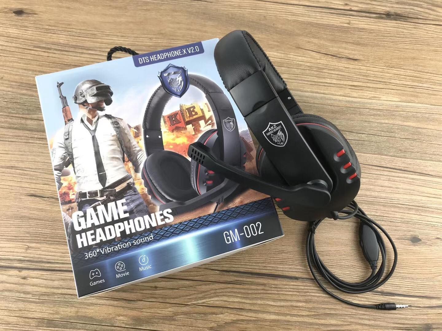 AKZ GM-002 Gaming Headset Headphones with 360 Degrees Vibration Sound Super Bass Clear Sound Noise Cancellation