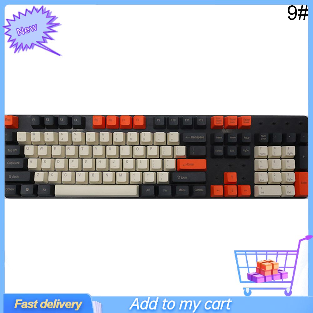 Greenbox 108Pcs/Set PBT Color Matching Key Cap Keycaps for Cherry MX Mechanical Keyboard