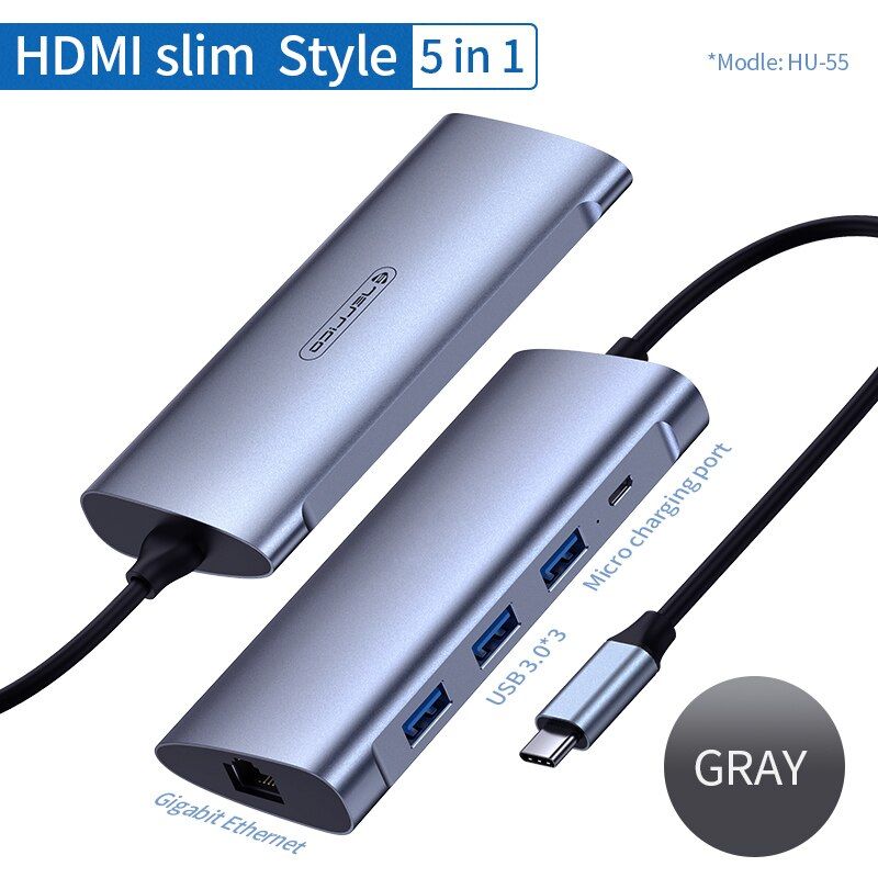 Jellico USB Type C HUB USB C to HDMI-compatible RJ45 SD Reader PD 100W Charger USB 3.0 HUB For MacBook Pro Dock Station Splitter