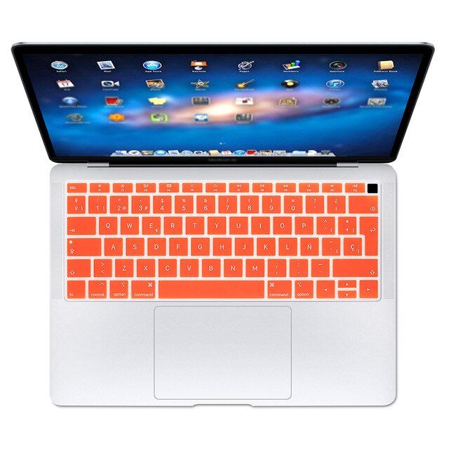 Spanish EU Teclado Keyboard Protector Cover Protective Skin For  Apple MacBook Air 13 13.3 Inch A1932 2018 Touch Fingerprint