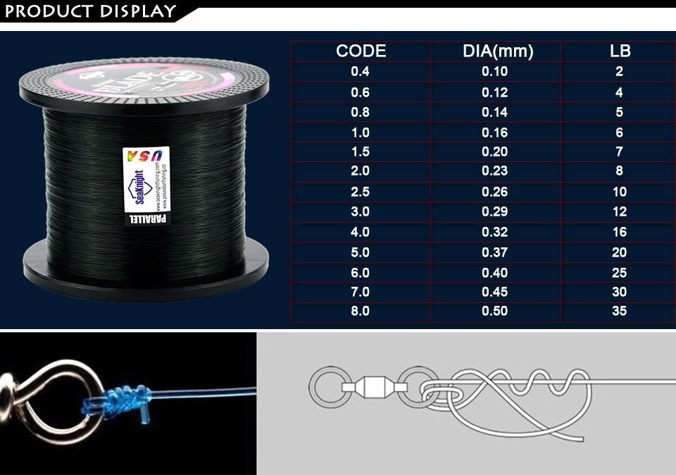 SeaKnight Brand Blade Series 1000m Computers Nylon Fishing Line - White 5.0