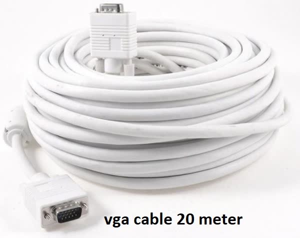 20 meter  dbl VGA to VGA Cable White