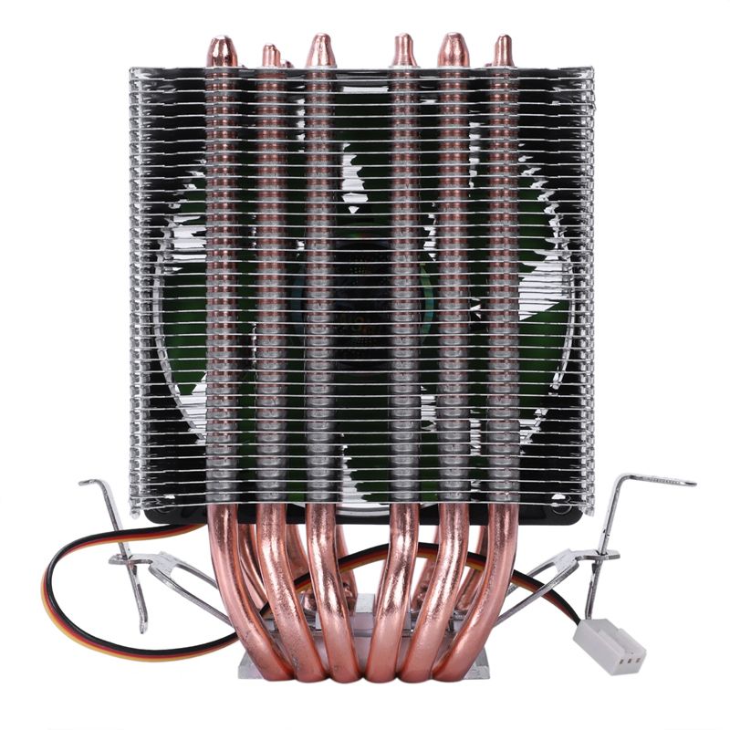 Lanshuo 6 Heat Pipe 3 Wire Without Light Single Fan Cpu Fan Radiator Cooler Heat Sink For Intel Lga 1155/1156/1366 Cooler Heat Sinks(Green)