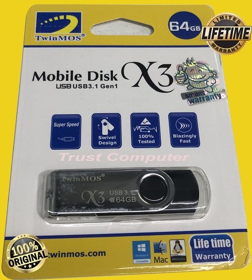 Twinmos X3 Pen Drive 64GB USB 3.1 Gen1 Mobile Disk