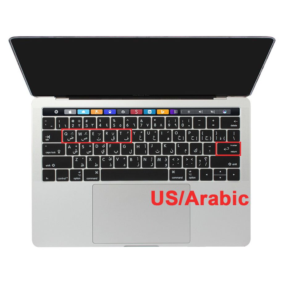 EU US Enter Arabic French English for MacBook Pro 13 15 Touch Bar 2019 Silicone Keyboard Cover Sticker A2159 A1989 A1707