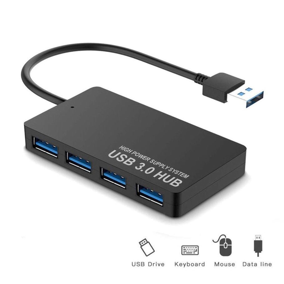 USB Adapter Ultra-thin 4-port USB 3.0 HUB High Speed Indicator Light USB Hub For Multi-device Computer Laptop USB Splitter