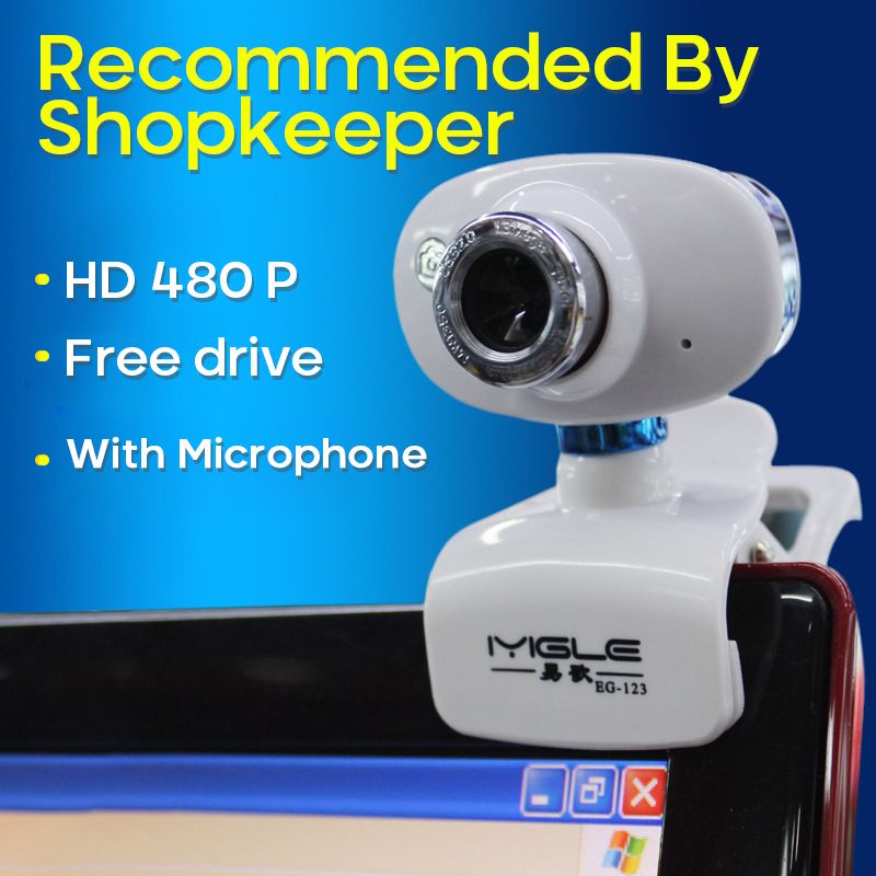 USB 480P Computer Camera Computer USB Rotatable Night Vision HD Webcam With MIC Video Online Class