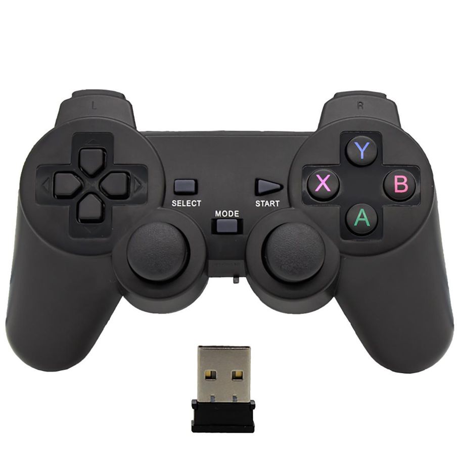 Joystick Wireless Receiver Gamepad USB Game Pad Controller - Black