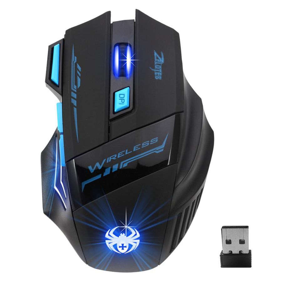 ZELOTES F-14 2.4GHz Wireless Gaming Mouse F14 2400DPI 7 Buttons USB LED Optical Computer Mouse For PC Desktop Laptop Gamer Mice