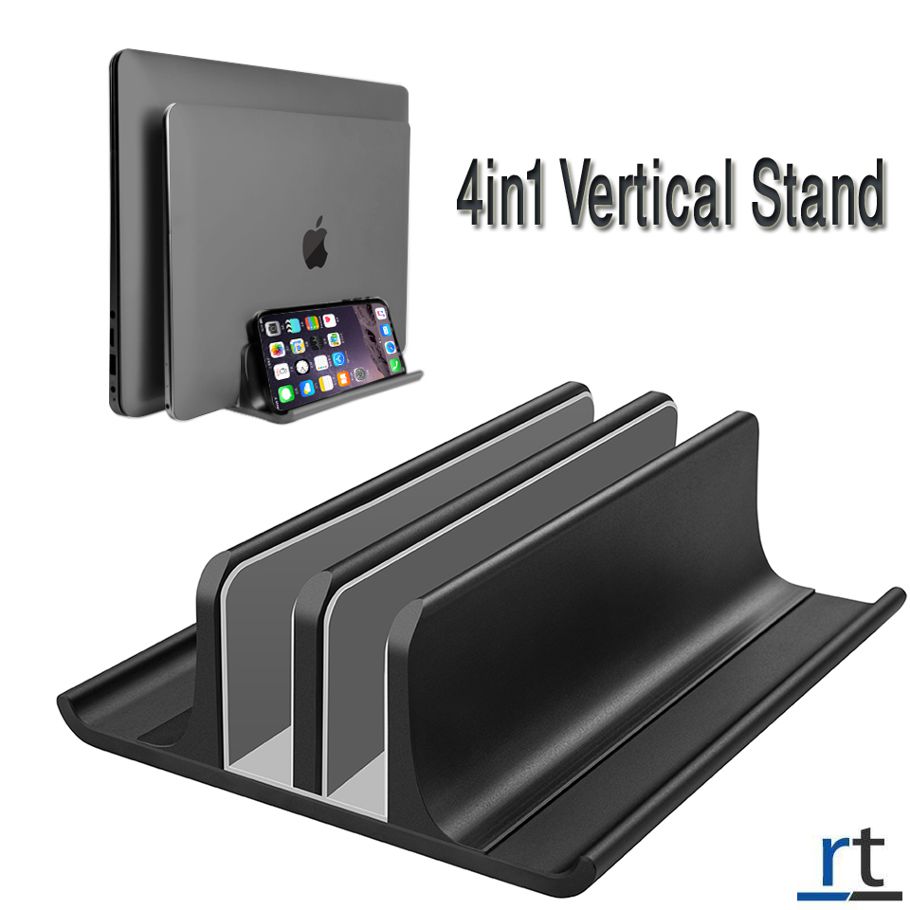 4 in 1 Adjustable Metal Aluminum Vertical Laptop Stand