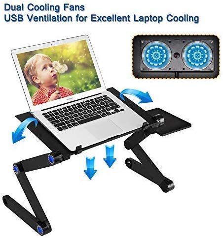T8 Table for Laptop Stand for Bed and Sofa, Desk Portable Adjustable Laptop Table Stand Up/Sitting with Mouse Pad