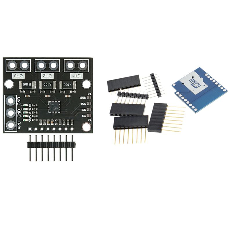 Micro-SD Card Shield Mini TF ESP8266 Module with I2C SMBUS INA3221 Power Supply Voltage Monitor Sensor Board Module