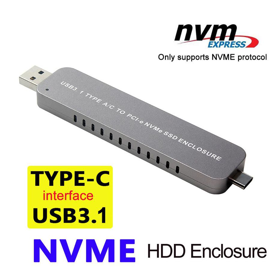 SSD Hard Disk Drive Case M.2 To USB Type C 3.1 NVMe PCIE USB3.1 HDD Enclosure