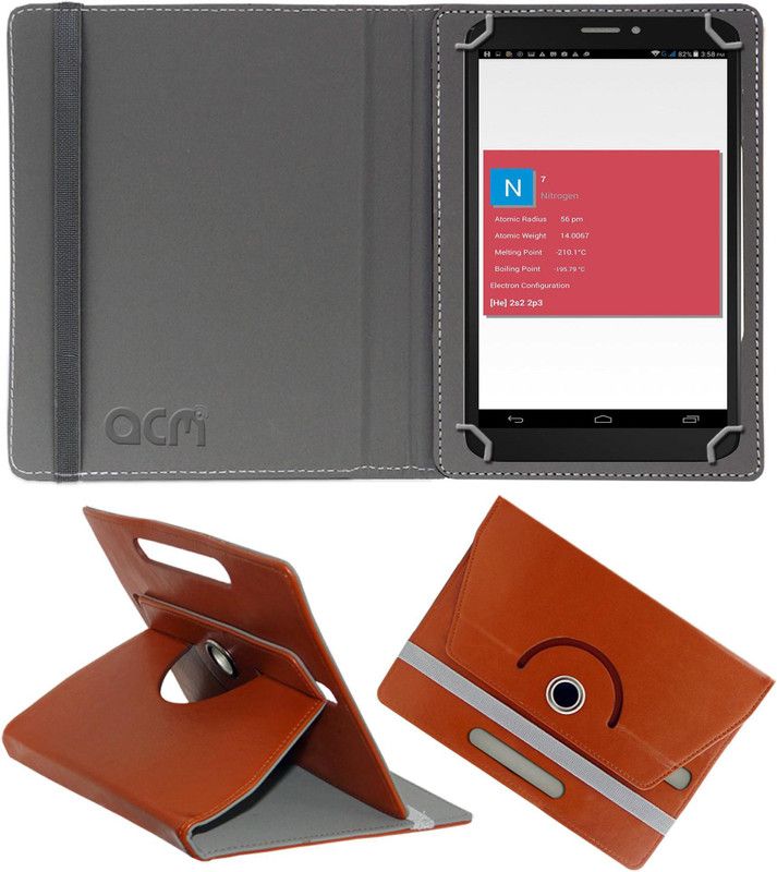 ACM Flip Cover for Pinig Kids Smart Tablet  (Brown, Cases with Holder, Pack of: 1)