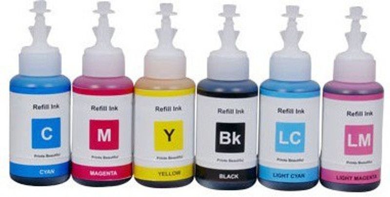 Dubaria Dubaria Refill Ink For Epson L1800 Ink Tank Printer - 6 Colors - 70 ML Each Bottle Tri-Color Ink Cartridge