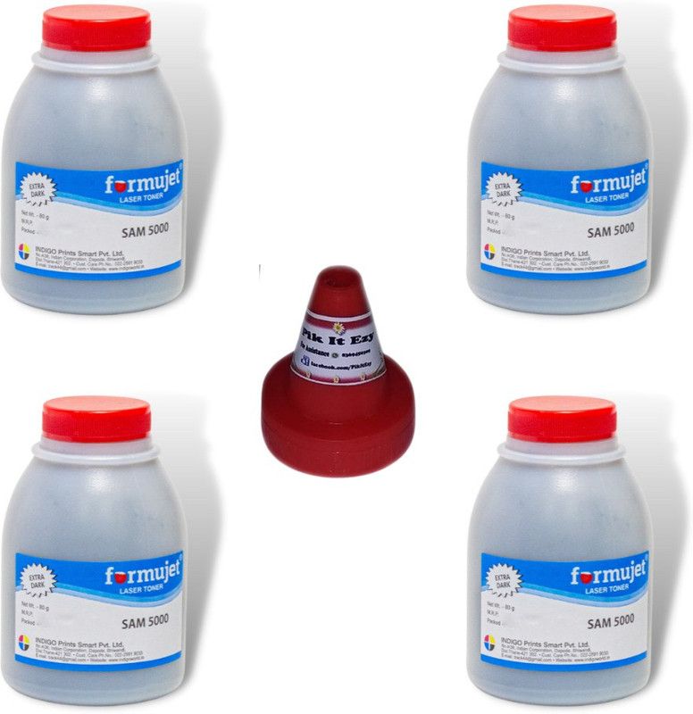 Formujet Sam 5000 Toner Powder 80 g (set of 4) for Refilling Samsung Toner Cartridges Black Ink Toner Powder