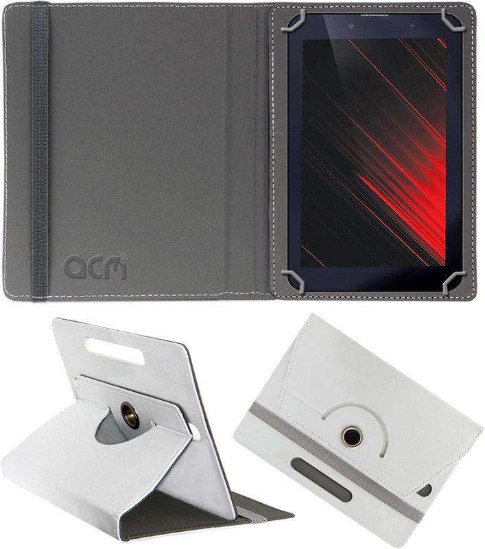 ACM Flip Cover for Iball Slide Enzo V8  (White, Cases with Holder, Pack of: 1)