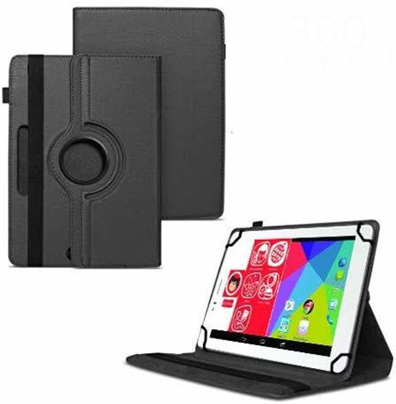 TGK Flip Cover for Micromax P469 Tablet 7 inch Wi-Fi+3G with Rotating Leather Stand Case  (Black, Shock Proof, Pack of: 1)