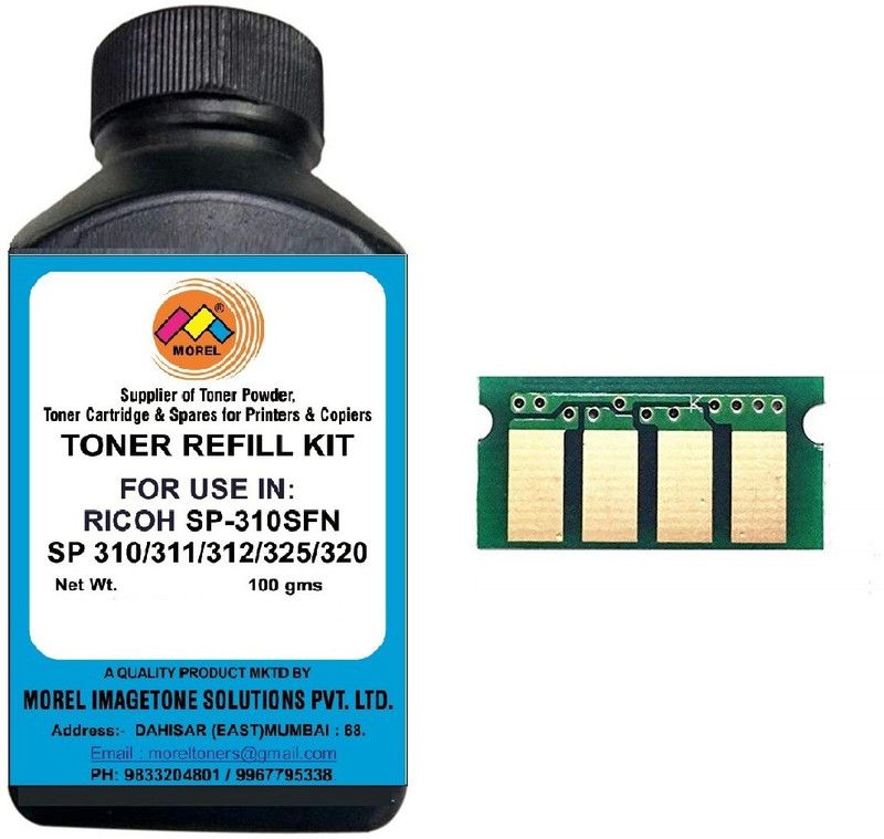 MOREL SP310 TONER POWDER WITH CHIP FOR USE IN RICOH SP 310 / SP 310SFN / SP 311 / SP 312 / SP 325 / SP 320 PRINTERS (PACK OF 1) Black Ink Cartridge