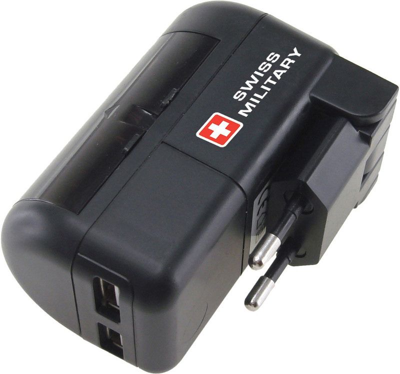 SWISS MILITARY UAM 2 MULTIUTILITY CHARGER Worldwide Adaptor  (Black)