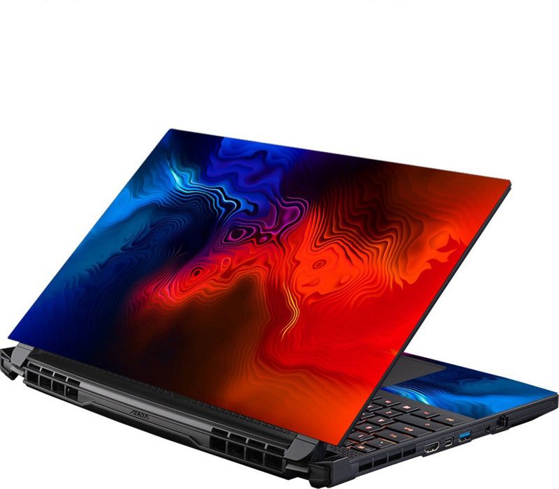 FineArts HD Printed Full Panel Laptop Skin Sticker Vinyl Fits Size Upto 15.6 inches No Residue, Bubble Free - Colour Mix Abstract Self Adhesive Vinyl Laptop Decal 15.6