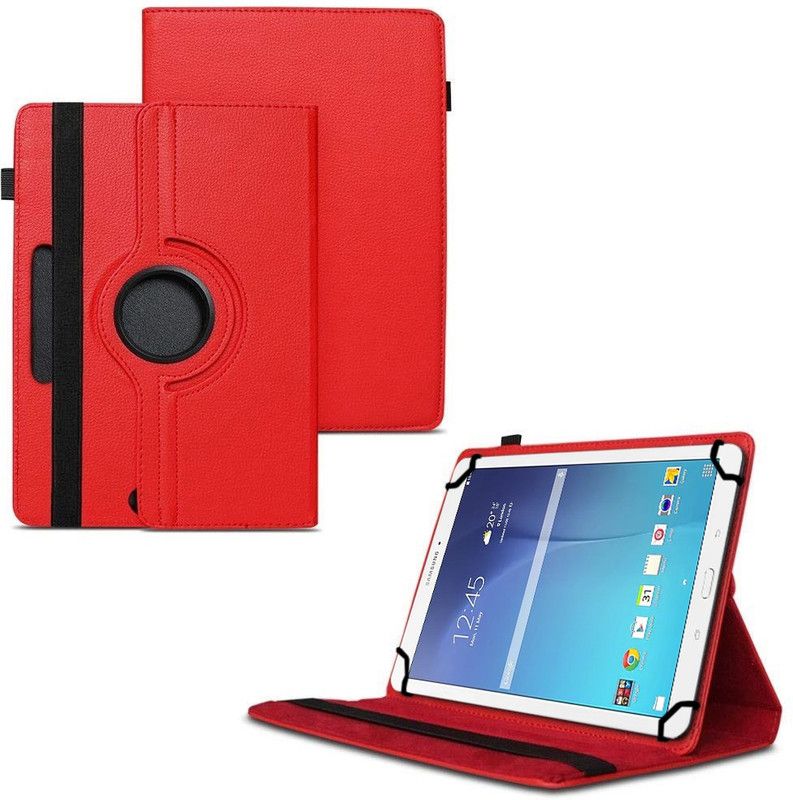 TGK Flip Cover for Samsung Galaxy Tab E (9.6 inch) SM- T560, T561,T565, T567V/ 360 degree Rotating Flip Case  (Red, Cases with Holder, Pack of: 1)