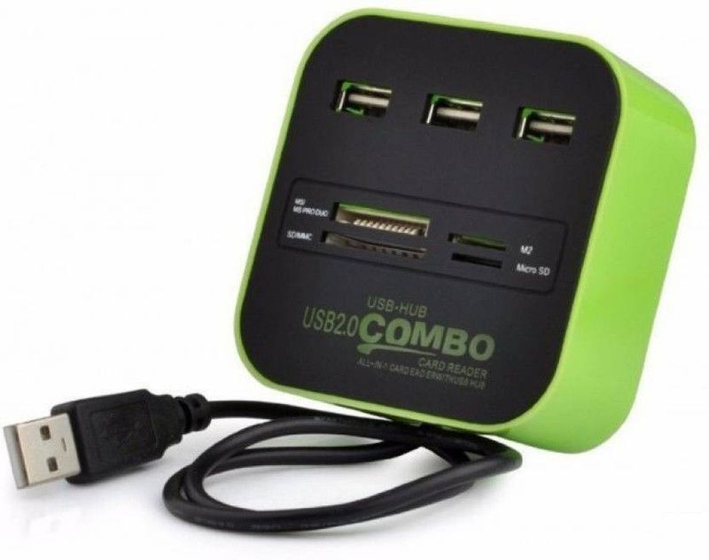 OLECTRA Usb combo Hub 3 Port 2.0 Card Reader MULTI COLOR USB Adapter (Multicolor) USB Adapter  (Multicolor)