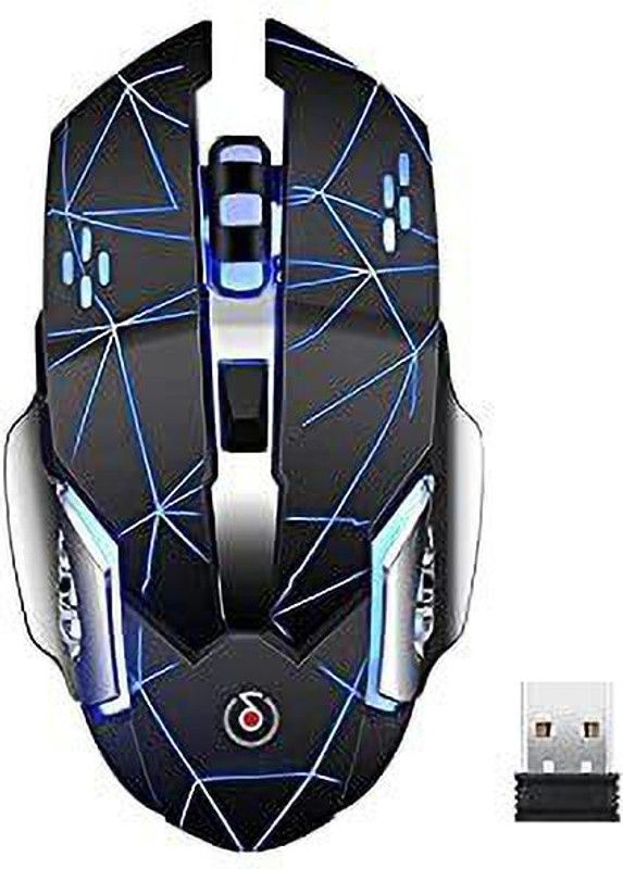 RADHE KRISHNA AGENCIES RKA-MOU-6001 Wireless Hybrid Gaming Mouse  (2.4GHz Wireless, Black, Blue)