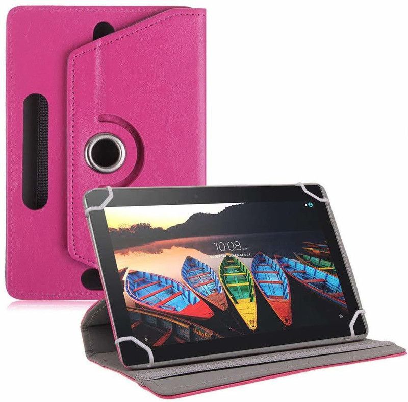 TGK Flip Cover for Lenovo Tab 3 10.1" inch Business Tablet | Rotating Stand Case Cover  (Pink, Cases with Holder, Pack of: 1)