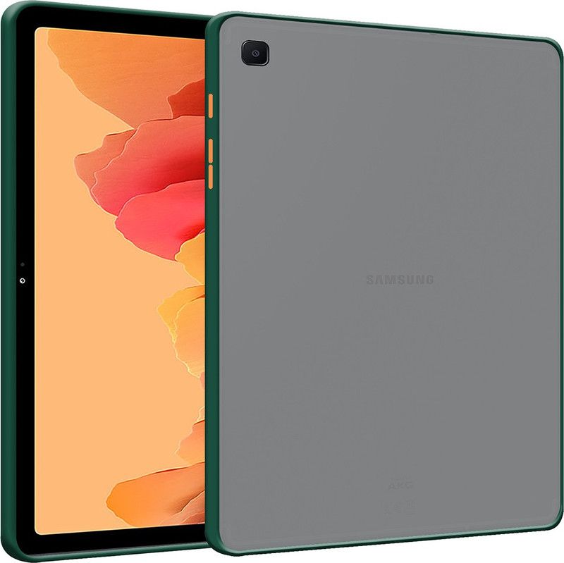 Casotec Back Cover for Samsung Galaxy Tab A7 (10.4 inch) Matte Finish Tab Smoke Back Cover  (Green, Camera Bump Protector)