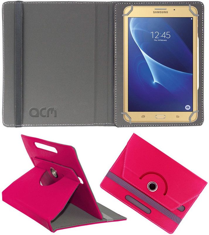ACM Book Cover for Samsung Galaxy J Max 7 inch Rotating Case  (Pink, Pack of: 1)