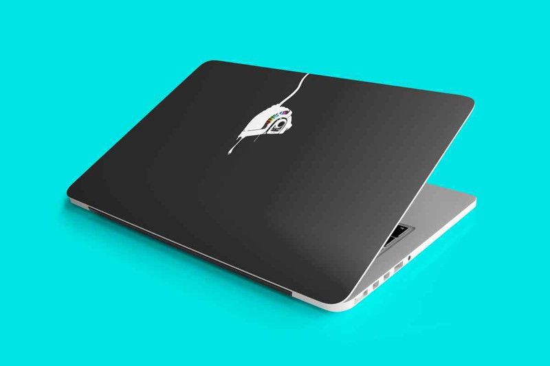 You Are Awesome YAA - Abstract Helmet Design Double Layered Laptop Skin (15.6inch) Vinyl Laptop Decal 15.6