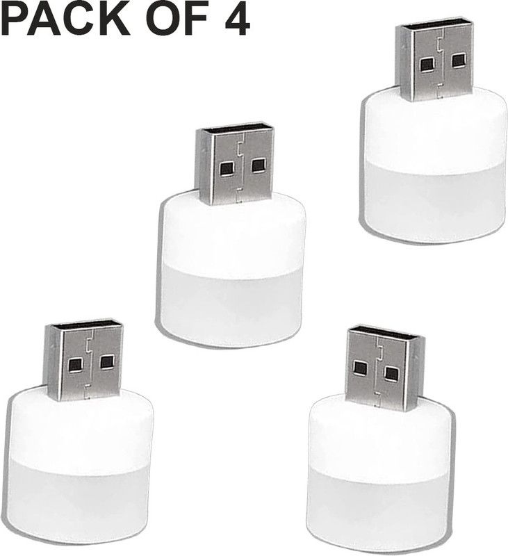 Zohlo Best Selling Mini Portable 4pcs USB Plug-in Led Lamp Mini LED Bulb Night Light Portable and Mini Size USB LED Bulb Led Light  (White Light)