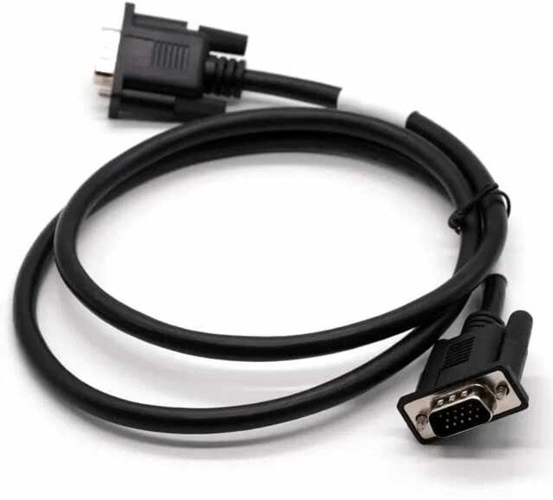 R3 GERMAN VGA Cable 1.5 m VGA CABLE 1.5 m BLACK / WHITE COLOUR  (Compatible with CPU TO DESKTOP, laptop TO LED's, LAPTOP TO PROJECTOR, White, One Cable)