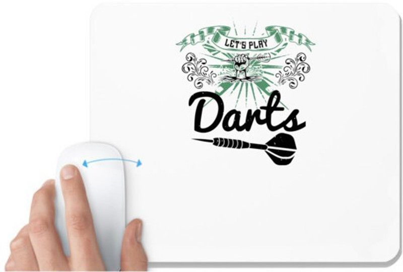 UDNAG White Mousepad 'Dart | Let's play darts' for Computer / PC / Laptop [230 x 200 x 5mm] Mousepad  (White)