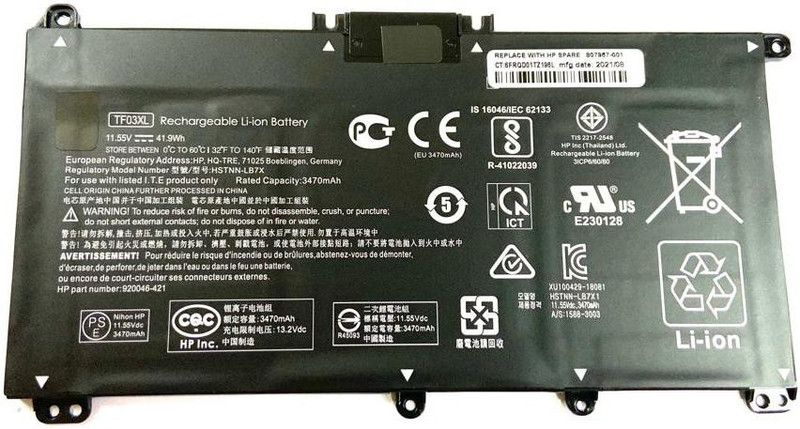 WISTAR TPN-Q196 TF03XL Battery for HP Pavilion 15-ck0xx 15-ck010ca 15-ck013ca 4 Cell Laptop Battery