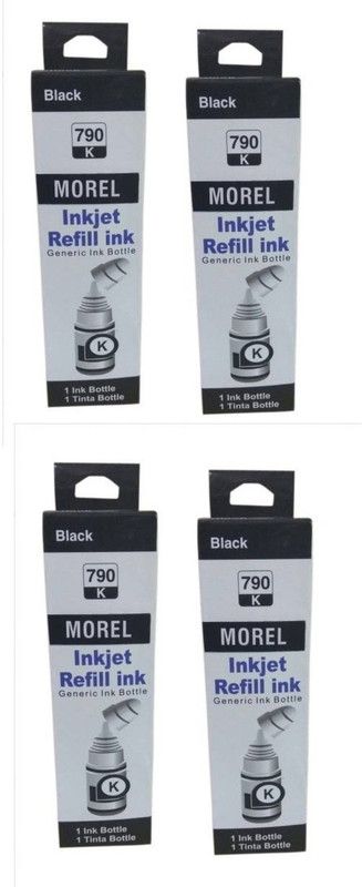 MOREL GI790 INK COMPATIBLE FOR CANON G1000 , G2000 , G3000 , G4000 INKJET PRINTER COLOR BLACK PACK OF 4 Black Ink Cartridge