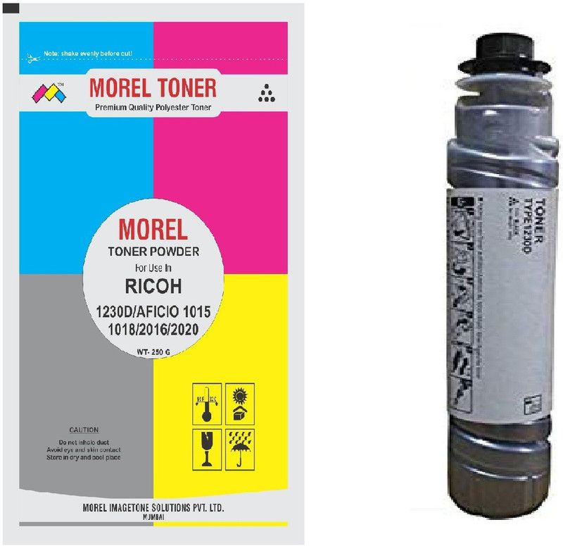 MOREL COMPATIBLE TONER CARTRIDGE FOR USE IN RICOH AFICIO 1600 / 1610 / 1800 / 1810 / 2000 / 2015 / 2018 / 2020 / 1230D PACK OF 1 WITH 1 TONER POUCH Black Ink Toner