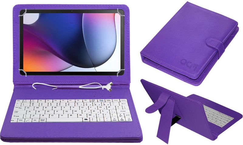 ACM Keyboard Case for Motorola Moto Tab G62  (Purple, Cases with Holder, Pack of: 1)