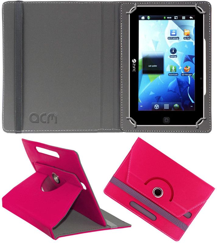 ACM Flip Cover for Zync Z909 Plus  (Pink, Cases with Holder)