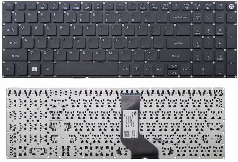 TECHCLONE ACER ASPIRE E5-722, E5-772, V3-574G, E5-573T, E5-532G, E15 (E5-573), NKI151700K, Internal Laptop Keyboard  (Black)