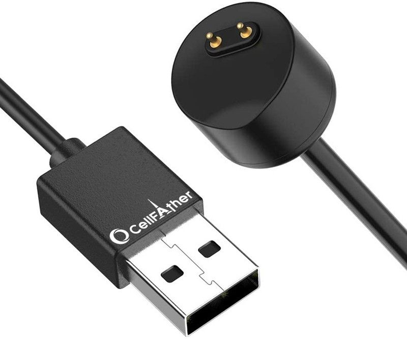 CellFAther Power Sharing Cable 0.46 m USB Charging Cable Dock Cradle for Xiaomi Mi Band 5 & 6 (Black)  (Compatible with Mi Band 5, Mi Band 6, (Not For Others), Black, One Cable)
